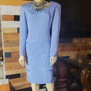 CUNNINGHAM COLLECTION--SILK PENCIL DRESS WITH A ROUND NECKLINE